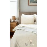 %100 Pamuklu Tek Kişilik Müslin Pike Ekru 160X230 - Ekru - 160 x 230 cm