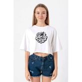 100 Per Cent That Witch Beyaz Kadın Crop Tshirt