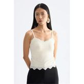 10437 Onteks Bluz Dantelli Askılı