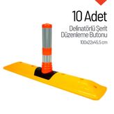 10'lu Delinatorlü Şerit Düzenleme Butonu Seti