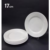 12 Adet Beyaz Melamin Tatlı,pasta Tabağı 17cm Sığ Tabak Günlük Kullanım İçin Hesaplı Kase Altı