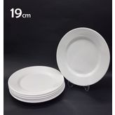 12 Adet Beyaz Melamin Tatlı,pasta Tabağı 19cm Sığ Tabak Günlük Kullanım İçin Hesaplı Kase Altı