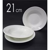 12 Adet Melamin Çukur Yemek Tabağı 21CM Ev Lokanta Tabldot Tipi Porsiyon Sulu Yemek Haşlama Kabı - Beyaz - yok