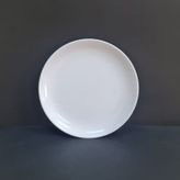 12 Adet Standart Düz Melamin Tatlı & Yemek Servis Tabağı 25 Cm - Beyaz Beyaz