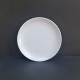 12 Adet Standart Düz Melamin Tatlı & Yemek Servis Tabağı 25 cm - Beyaz