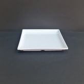 12 Adet Standart Kare Melamin Tatlı & Yemek Servis Tabağı 20 cm - Beyaz