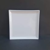 12 Adet Standart Kare Melamin Tatlı & Yemek Servis Tabağı 25 Cm - Beyaz Beyaz