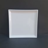 12 Adet Standart Kare Melamin Tatlı & Yemek Servis Tabağı 25 cm - Beyaz
