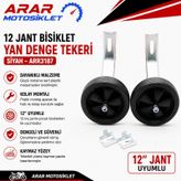12 Jant Bisiklet Yan Denge Tekeri Siyah-arr3187