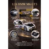 1:24 BMW M6 GT3 Beyaz Metal Diecast Model Araba Sesli ve Işıklı Açılabilir Kapı Lisanslı