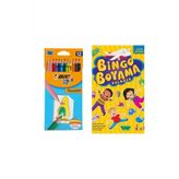 12Li Kuru Boya Kalemi +Bingoi Boyama Kitabı