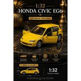 1:32 Ölçek Açılabilir Kapılı Honda Civic EG6 Sarı Diecast Oyuncak Araba 11.5 cm