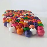 14 mm Karışık Renkli Ahşap Boncuk 100 gr (± 120 Adet)