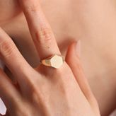 14k Altıgen 1,0 cm Altın Şövalye Yüzük