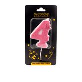 14Süs Simli Pembe Rakam Mum-4