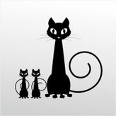 160 cm Aile Kedisi Folyo Sticker