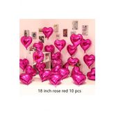18 Inç Pembe Kalp Balon Aşk 10 Lu