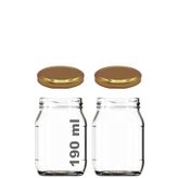 190 ml Metal Gold Kapaklı Konserve Kavanozu 190 Cc Şeffaf Bebek Mama Kavanoz 2 Adet
