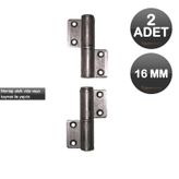 2 Adet 16mm Yaprak Mil Demir Kapı Menteşesi 16 Mm