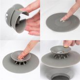 2 Kademeli Lavabo ve Küvet Tıkacı Süzgeç Silikon Buton Lavabo Gider Tıpası 1 Adet