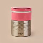 2 Katlı Çelik Yemek Termosu - Pembe - 1,5 Lt