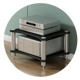 2 katmanlı HiFi çok fonksiyonlu mobilya, amfi ve AV için MDF stand/raf, Siyah, 60 x 48 x 40 cm, ev sineması ve müzik sistemleri