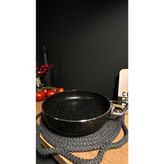 20 cm Tava Metal Kulp Gümüş - Siyah