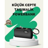 2000MAH Mini Powerbank Dahili Konektörlü Pd 20W