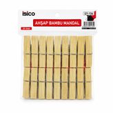 20Pcs Büyük Ahşap Bambu Mandal (5637)