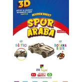 212Toyzz 3D Boyanabilir Ahşap Spor Araba Maketi - Çocuklar İçin Eğitici Oyuncak
