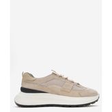 21525 Erkek Kalın Taban Bağcıklı Sneaker - Bej
