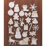 23 Adet Ahşap Yılbaşı Süsü 6-8cm