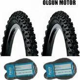 24 Jant 24X1.95/2.00 Bisiklet Dış Lastiği Kalın Tırnak Mb50 X 2 Adet + Panda İç Lastik Seti