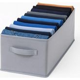 24X41X20 cm Bez Kutu Pantolon Organizeri Dolap Içi Düzenleyici, Çamaşır Organizer, Gardırop Içi Pantolon Saklama Kutusu, Katlanabilir Dolap Organizer Sepeti