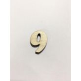 2,5cm Ahşap Harf ve Rakamlar - 9