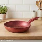26 Cm Granit Tek Saplı Tava - Kırmızı