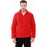 2AS Saka Kırmızı Tam Fermuarlı Erkek Polar Sweatshirt