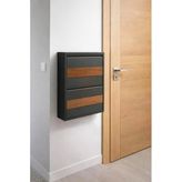 2'Li Antrasit Metal Ayakkabılık ( Ahşap Desenli)