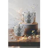 2'li Set Kristal Taç Mumluk Şeffaf