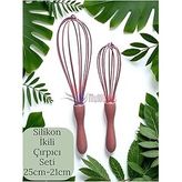 2'Li Silikon Çırpıcı Seti, 25Cm-21Cm, Somon