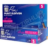 3 Adet Flex Pudrasız Eldiven S Boy 100'LÜ Mavi