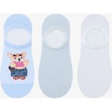 3 Çift Pamuklu Teddy Bear Ayı Sneaker Çorap - Renkli