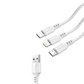 3 In 1 Type C Micro Usb Başlıklı 3Lü Şarj Kablosu
