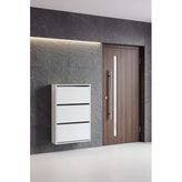3 Kapaklı Duvara Monte Düşer Kapak Ayakkabılık Y:11 D:24 G:70 / Beyaz