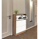 3 Katlı Modern Ayakkabılık Beyaz