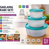 3 Lü Yuvarlak Saklama Kabı