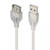 3 Metre Şeffaf Mavi Usb Uzatma Kablosu