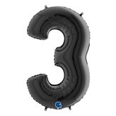 3 Rakam Siyah 100 cm Folyo Balon