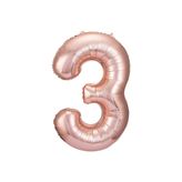 3 Rose Gold Rakam Folyo Balon 80 cm