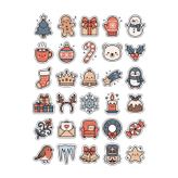 30 Adet Sevimli Yılbaşı Sticker Seti - Defter Ajanda Laptop İçin